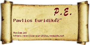 Pavlics Euridiké névjegykártya